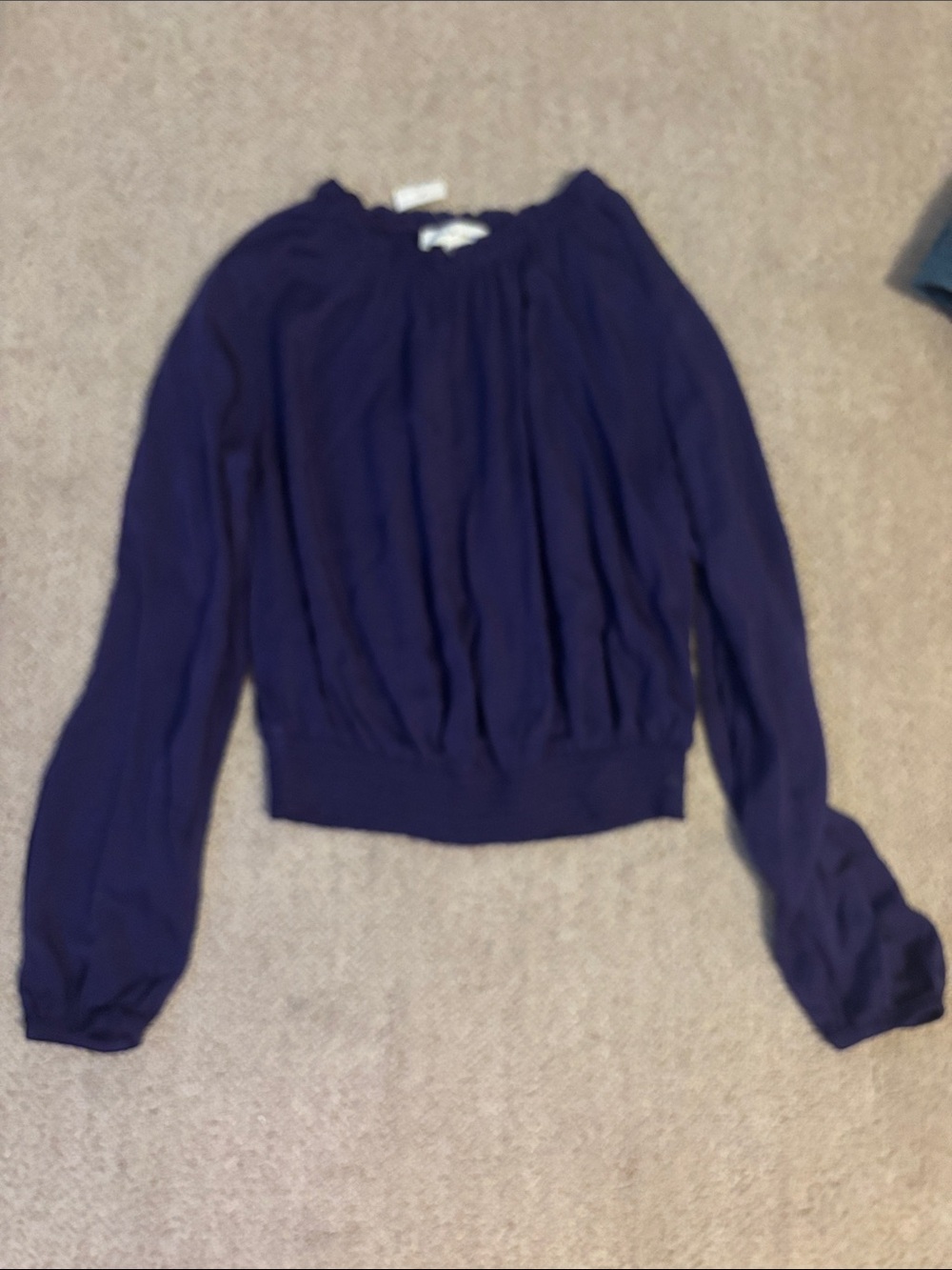 cloth & stone Navy Long-Sleeve Blouson Pullover